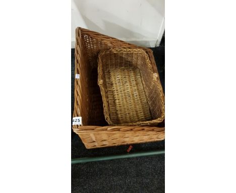 2 VINTAGE WICKER BASKETS 