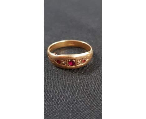 VICTORIAN 18 CARAT GOLD DIAMOND &amp; RUBY RING