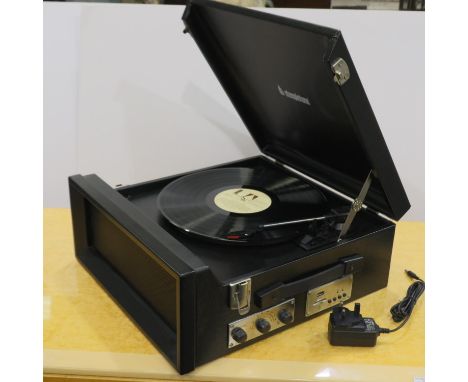 Steepletone Dansette style record player, model SPR1R11, working at lotting. Not available for in-house P&amp;P 