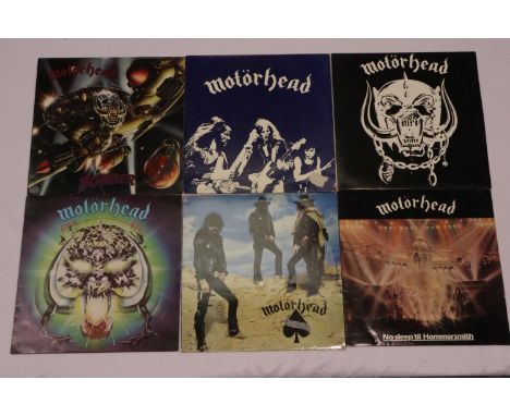 Six Motorhead albums: Overkill, Bomber, Big Beat, Ace of Spades, Motorhead, and No Sleep till Hammersmith. UK P&amp;P Group 2