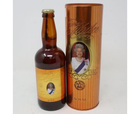 Sleeved bottle of Robert Cains Golden Jubilee ale. UK P&amp;P Group 2 (£20+VAT for the first lot and £4+VAT for subsequent lo