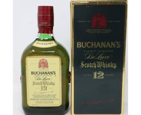 Twelve year old bottle of Buchanan's Scotch whisky. UK P&amp;P Group 2 (£20+VAT for the first lot and £4+VAT for subsequent l