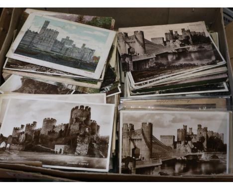 Collection of Victorian and later postcards, mainly Welsh scenes and architecture. P&amp;P Group 2 (£18+VAT for the first lot