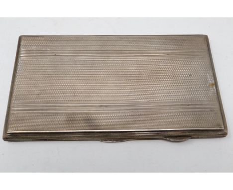 Hallmarked silver cigarette case, Birmingham assay, 150 x 90 mm, 246g. UK P&amp;P Group 1 (£16+VAT for the first lot and £2+V