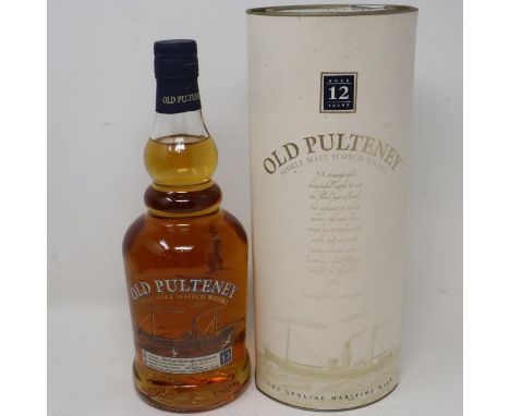 Bottle of twelve year old Old Pulteney Scotch whisky. UK P&amp;P Group 3 (£30+VAT for the first lot and £8+VAT for subsequent