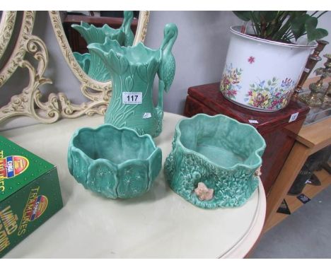 2 Sylvac planters and a Sylvac jug.