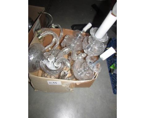 A box of chandelier arms etc.,