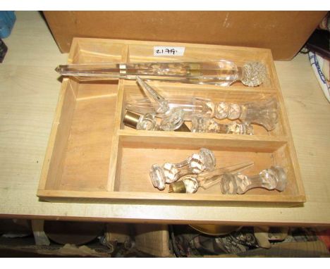A quantity of glass chandelier droppers