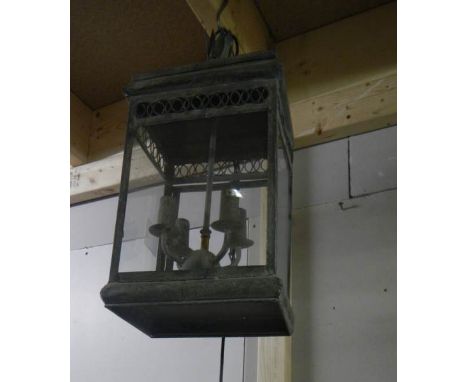 A metal lantern.
