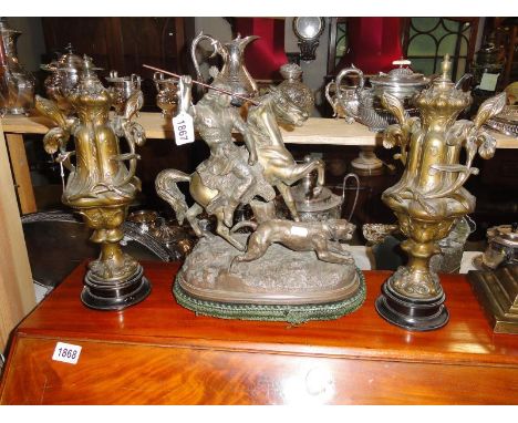 A 3 piece clock garniture.