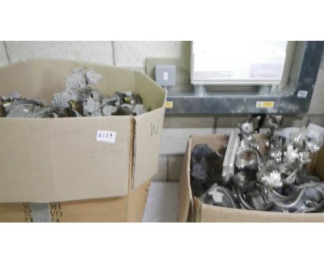 2 large boxes of metal wall lamp parts.