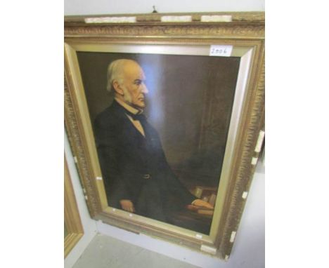 A Victorian portrait of an old gentleman, frame a/f, image 70 x 47 cm.