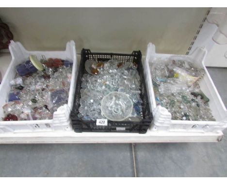 3 trays of chandelier parts.