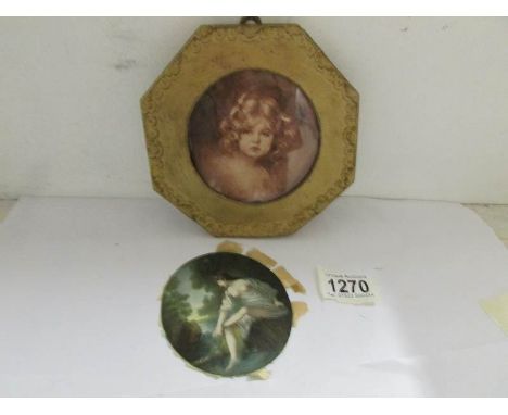 An early 20th century aquatint portrait of a young child by Tini Rupprecht (1868-1956) on verso 'From H.R.H Princess Elisabet