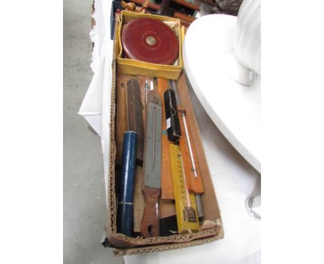 A mixed lot of vintage tools etc.,