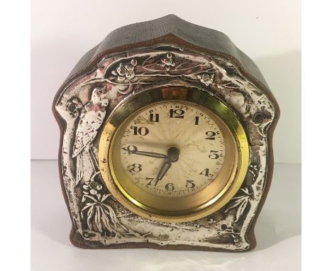 A silver fronted clock hall marked Birmingham 1915.