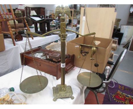 A set of brass scales.