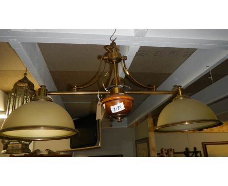 A 2 lamp ceiling light.