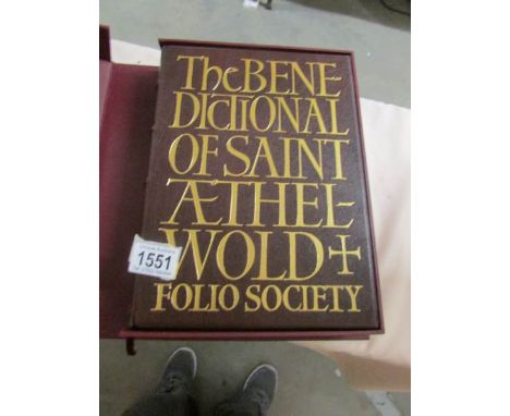 A Folio Society copy of 'The Benedictional of Saint Aethelwold' along with the Commentary book