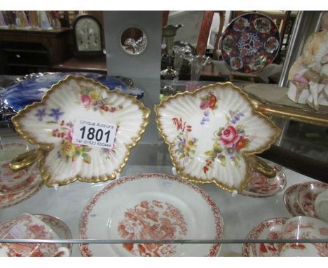 A pair of Hammersley Dresden spray dishes.