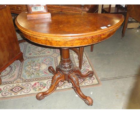 A Victorian D end fold over card table.