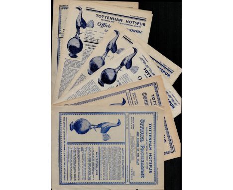 Tottenham Hotspur vintage programme collection 6 , dating from 1949-1954 . Good condition. All autographs come with a Certifi