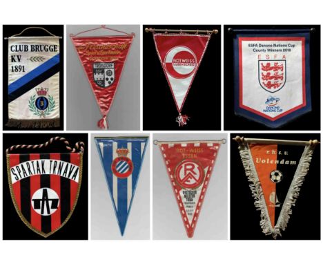 Football Pennant collection 8, Football Vintage Club Brugge K.V. 1891 pennant. Football Vintage Troisdorf 05 E.V. plus 6 othe