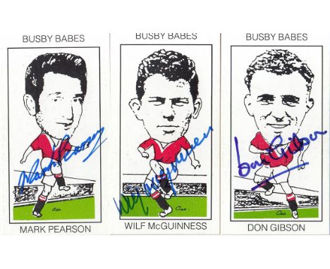Autographed MAN UNITED 1994 BUSBY BABES Trade Cards : A nice lot of Busby Babes cigarette size trading cards issued by West M