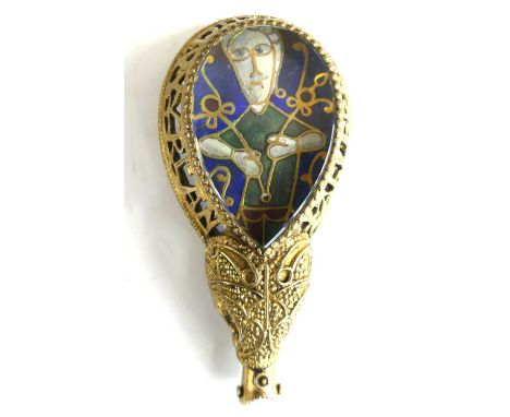 A gilt metal and enamel replica of the Alfred Jewel, unmarked but probably by Elliot Stock (Elkington), circa 1900, the upper