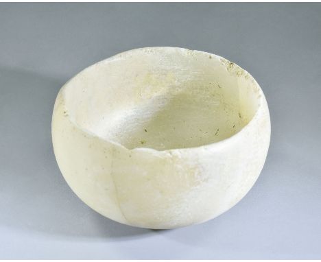 Ca. 2700 – 2200 BC, Superb Egyptian Old Kingdom Alabaster bowl. An alabaster bowl, almost translucent in light, with beautifu