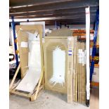 Quantity of bathroom components to include 4 x various bath tubs, 8 x various bath screens. This lot