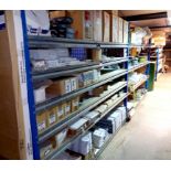 Large quantity of plumbing components to include cable reels, 2 x 9m flexible flue, WC seats,