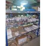 Quantity of various kitchen mixer taps, bath/shower mixers, brass stopcocks and fittings to bay.