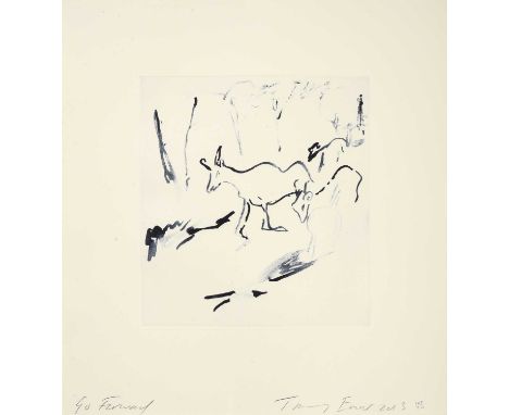 Tracey Emin CBE, RA (b.1963) "Go Forward" Signed and dated 2013, inscribed and numbered 125/200, etching, 37cm by 35cm Proven