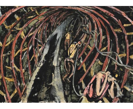 Tom McGuinness (1926-2006) "Pipe Men" Signed and dated (19)65, mixed media, 32.5cm by 45.5cmThis work is a preparatory drawin
