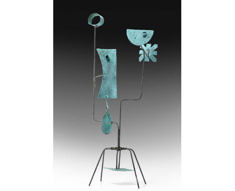 William Black (Contemporary)Abstract form Signed and dated (19)68, patinated copper alloy, 45cm highIn good overall condition