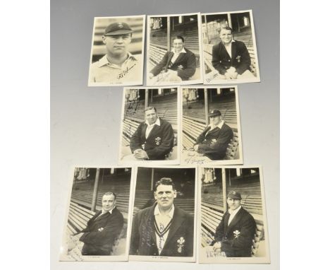 Sport, Cricket, Surrey C.C.C., real photographic black & white portrait postcards c1938, of T.H.Barling inscribed To Bob Beak
