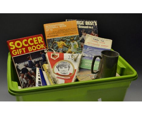 Sport, Football, Programmes including FA Cup Final 1959; George Best table lamp, books, pennants etc; enamelled badges c1965 