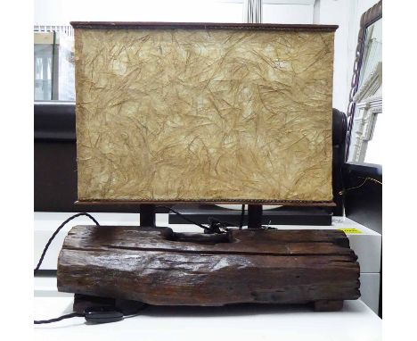 NAKASHIMA STYLE TABLE LAMP, inspired by the designs of George Nakashima woodworkers, 58cm H.