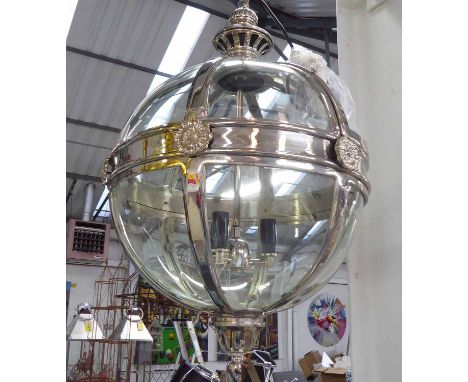 HALL LANTERN, French Provincial style, globe design, 80cm drop. (with faults)