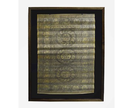 A FINE PALM LEAF ETCHING FROM ODISHA EAST INDIA, 20th century finely detailed portraying the stories of Gods and Godnesses an