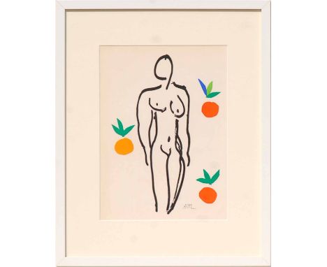 HENRI MATISSE 'Nude with Oranges', 1954 Edition, original lithograph after Matisse's Cut-Outs, printed by Mourlot, 35cm x 25c