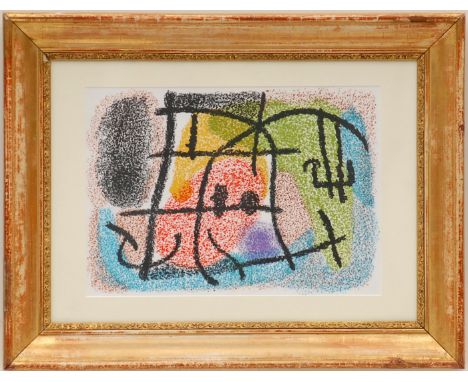JOAN MIRO 'PERSONNAGE' LITHOGRAPH, printed in 1965, printed by Mourlot Freres, Limited Edition 1200, 30cm x 45cm.
