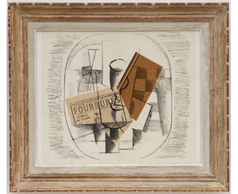 GEORGES BRAQUE 'Cubist Composition', lithograph, 1963, printed by Maeght, 37cm x 45cm. 
