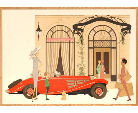 DENIS NOYER 'HOTEL PARISIEN' ART DECO LITHOGRAPH, 74cm x 104cm.