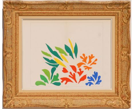 HENRI MATISSE 'ACANTHES' ORIGINAL LITHOGRAPH AFTER GOUACHE DECOUPEE, 1954, printed by Mourlot Freres, 33cm x 42cm.
