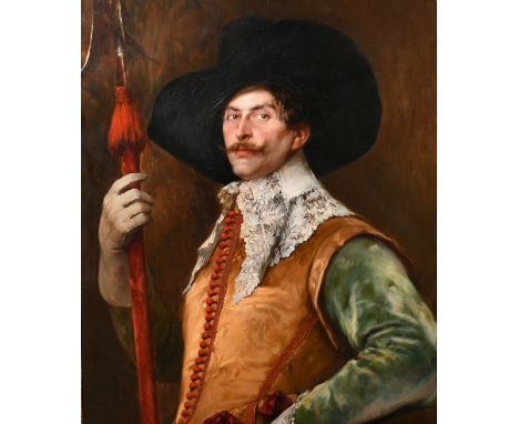 Alex De Andreis (1880-1929) Belgian, Portrait of a Cavalier, oil on canvas, 28.75" x 23.75", (73x60.5cm).