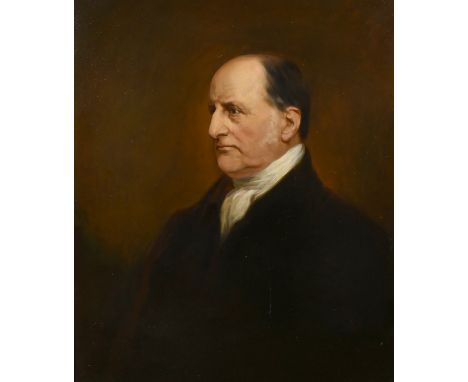 Attributed to H. Broughton, 19th Century, a head and shoulders portrait of Sir Francis Wood, oil on canvas, 30" x 25" (76 x 6