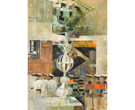 Peter Leonard Folkes (1923-2019) Weather Vane, School of navigation, Warsash, oil on canvas, signed, label verso, 30" x 22", 