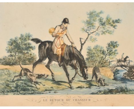 Debucourt after Carle Vernet, a pair of 19th Century French hunting prints, 12.75" x 15.75" (32.5 x 40cm), (2).